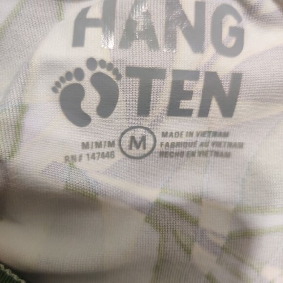 Hang Ten M Tropical Leaf Long Sleeve Swim Shirt Modest Rashguard Top Zip Pocket - Picture 6 of 9